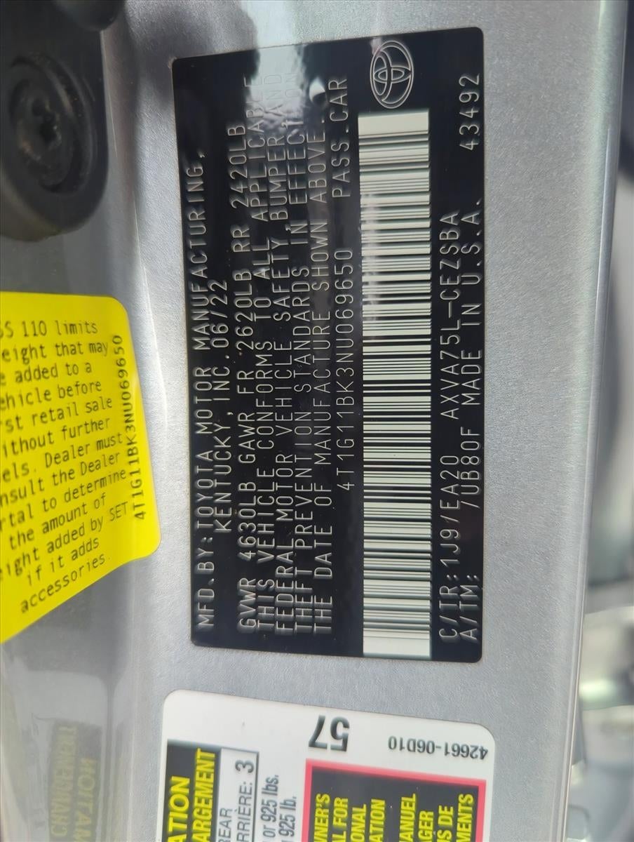 2022 Toyota Camry SE Auto AWD (Natl)