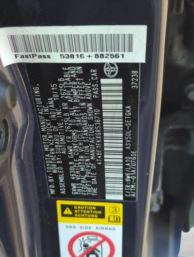 2016 Toyota Camry 4dr Sdn I4 Auto XLE (SE)