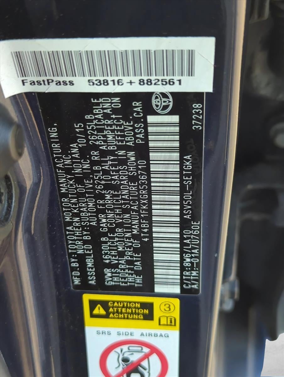 2016 Toyota Camry 4dr Sdn I4 Auto XLE (SE)