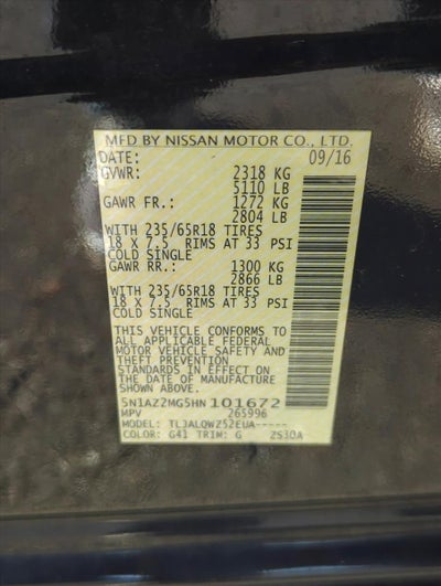 2017 Nissan Murano FWD Platinum