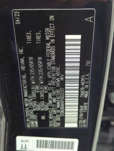 2023 Toyota Highlander XLE FWD (Natl)