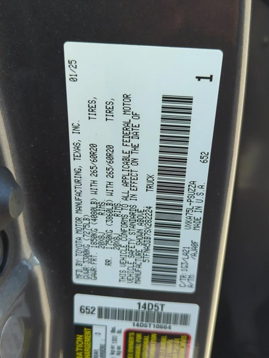 2025 Toyota Tundra 4WD 4WD Platinum CrewMax 5.5' Bed (Natl)