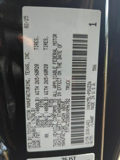 2025 Toyota Tundra 4WD 4WD Platinum Hybrid CrewMax 5.5' Bed (Natl)