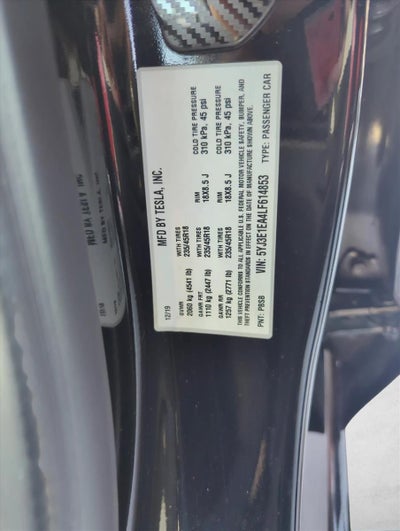 2020 Tesla Model 3 Standard Range RWD