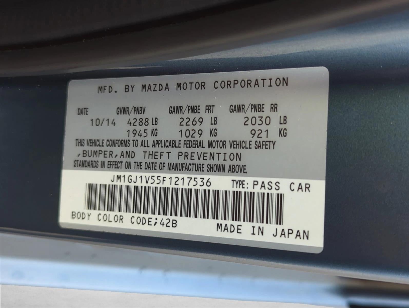 2015 Mazda Mazda6 4dr Sdn Auto i Touring