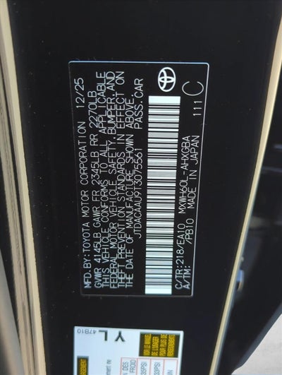 2026 Toyota Prius XLE (Natl)