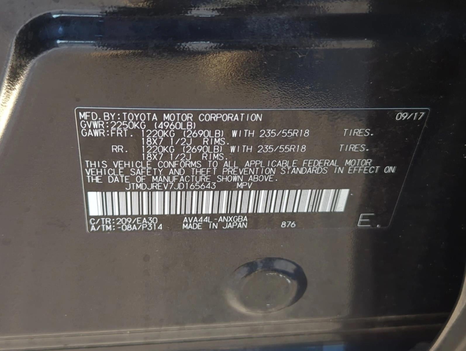 2018 Toyota RAV4 Hybrid Limited AWD (Natl)