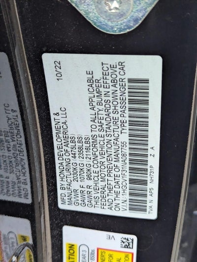 2022 Honda Accord Sedan Sport 1.5T CVT