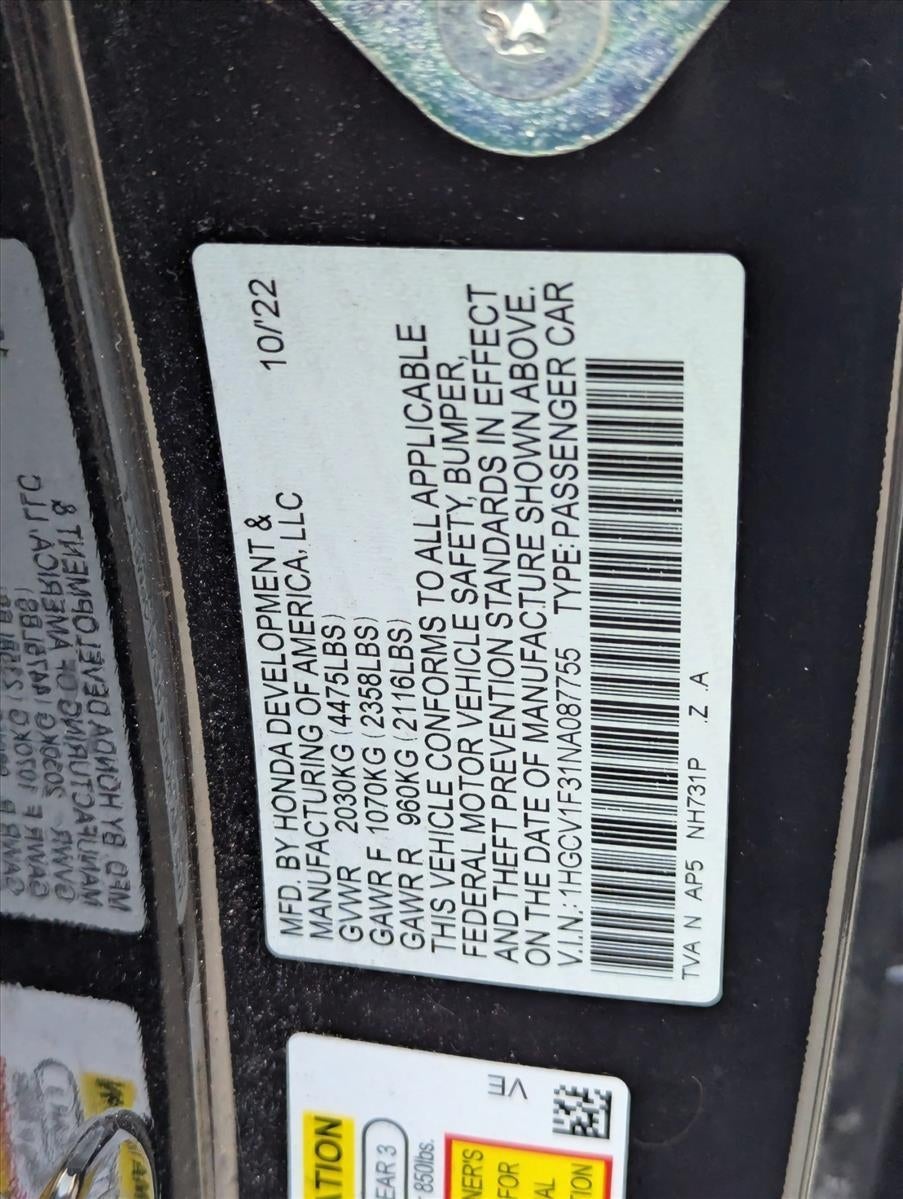 2022 Honda Accord Sedan Sport 1.5T CVT