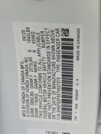 2026 Honda Civic Sedan Sport CVT