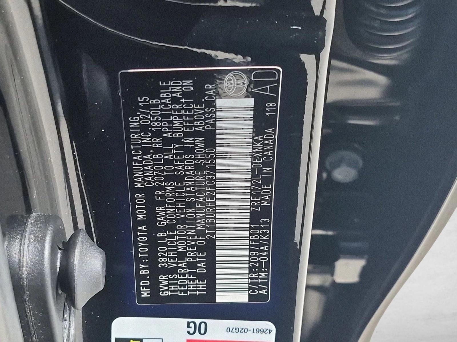 2015 Toyota Corolla 4dr Sdn CVT Auto LE (Natl)