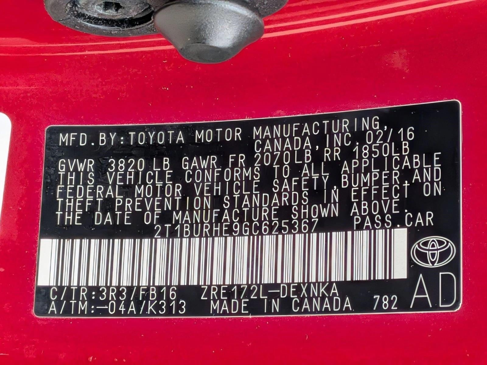 2016 Toyota Corolla 4dr Sdn CVT Auto LE (Natl)