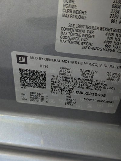 2020 Chevrolet Silverado 1500 Crew Cab Short Box 2-Wheel Drive RST