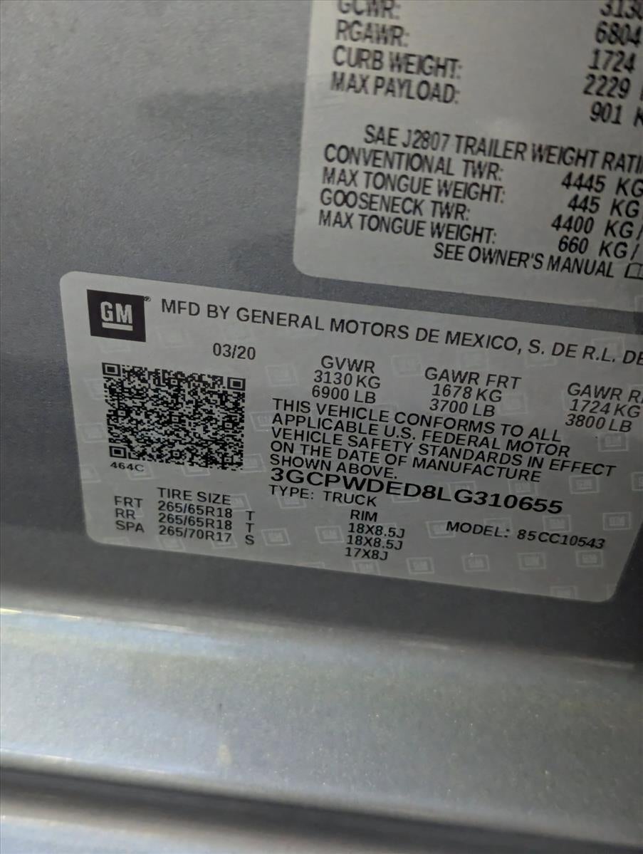 2020 Chevrolet Silverado 1500 Crew Cab Short Box 2-Wheel Drive RST