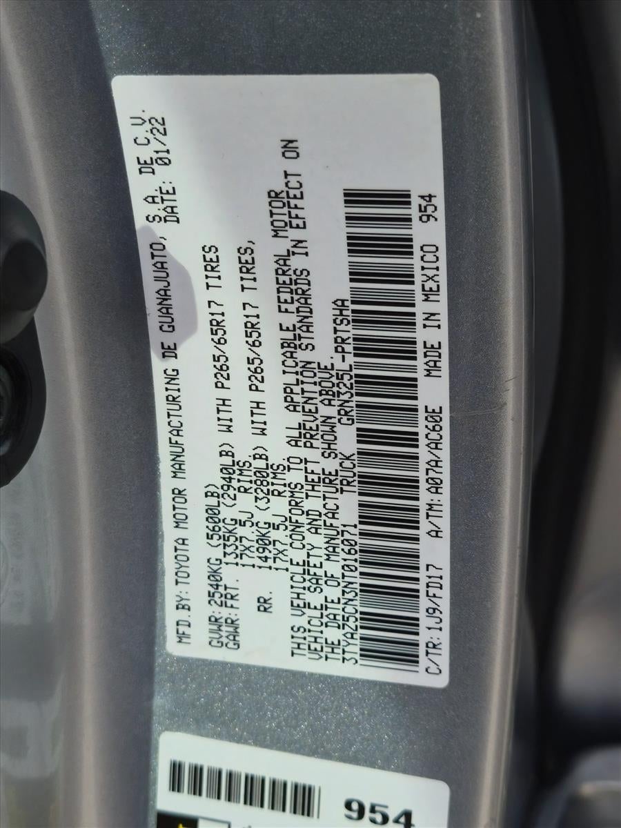 2022 Toyota Tacoma 2WD 2WD TRD Sport Double Cab 5' Bed V6 AT (Natl)