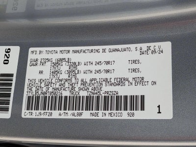 2024 Toyota Tacoma 4WD 4WD SR5 Double Cab 5' Bed AT (Natl)