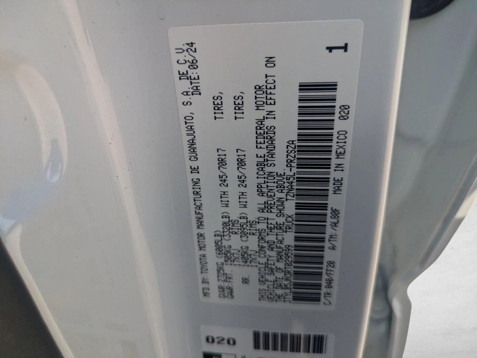 2024 Toyota Tacoma 4WD 4WD SR5 Double Cab 5' Bed AT (GS)