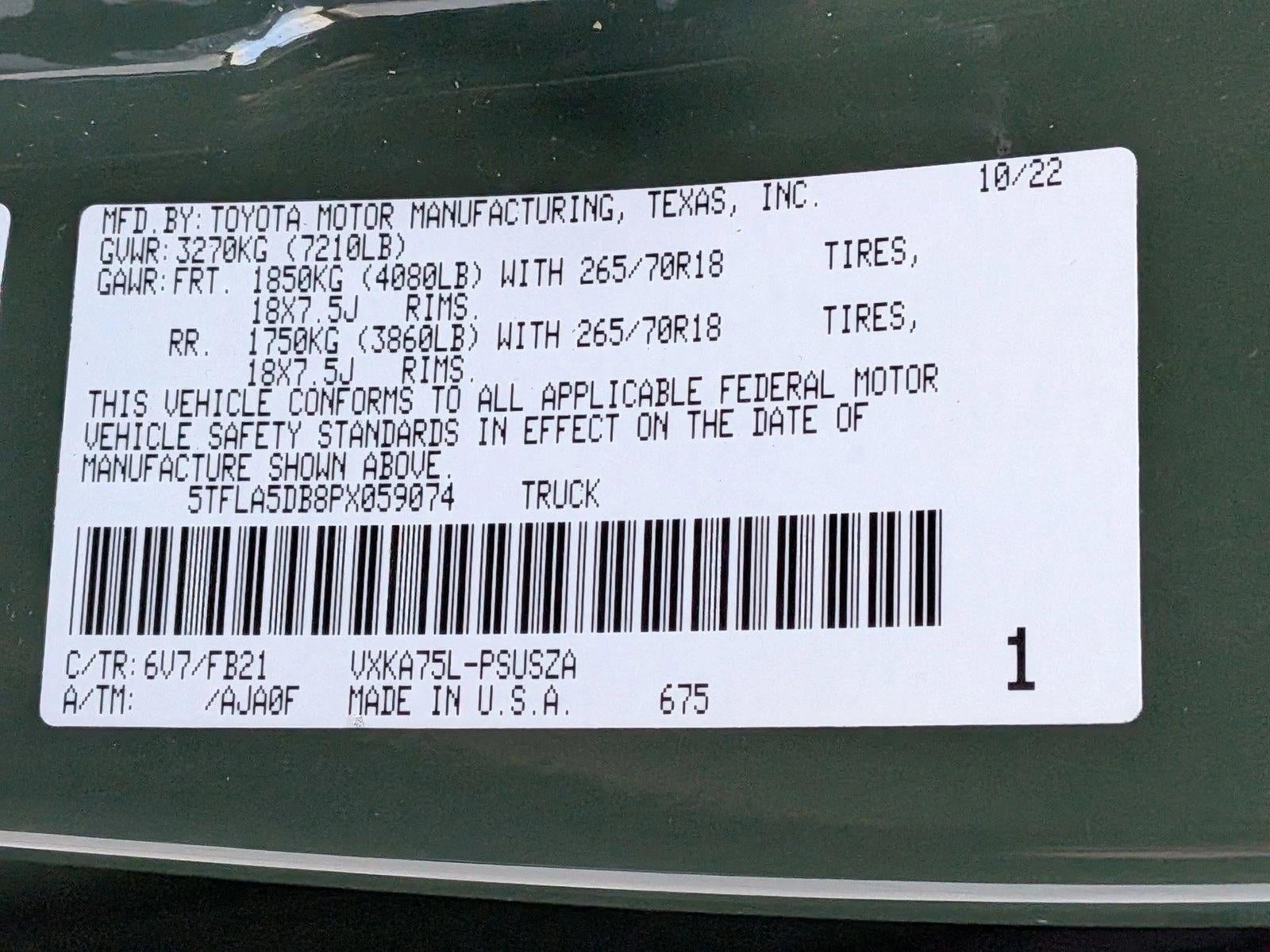 2023 Toyota Tundra 4WD 4WD SR5 CrewMax 5.5' Bed (SE)