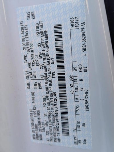 2022 Ford Escape SEL AWD