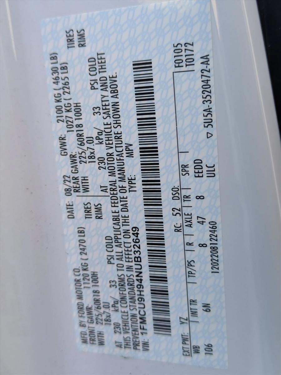 2022 Ford Escape SEL AWD