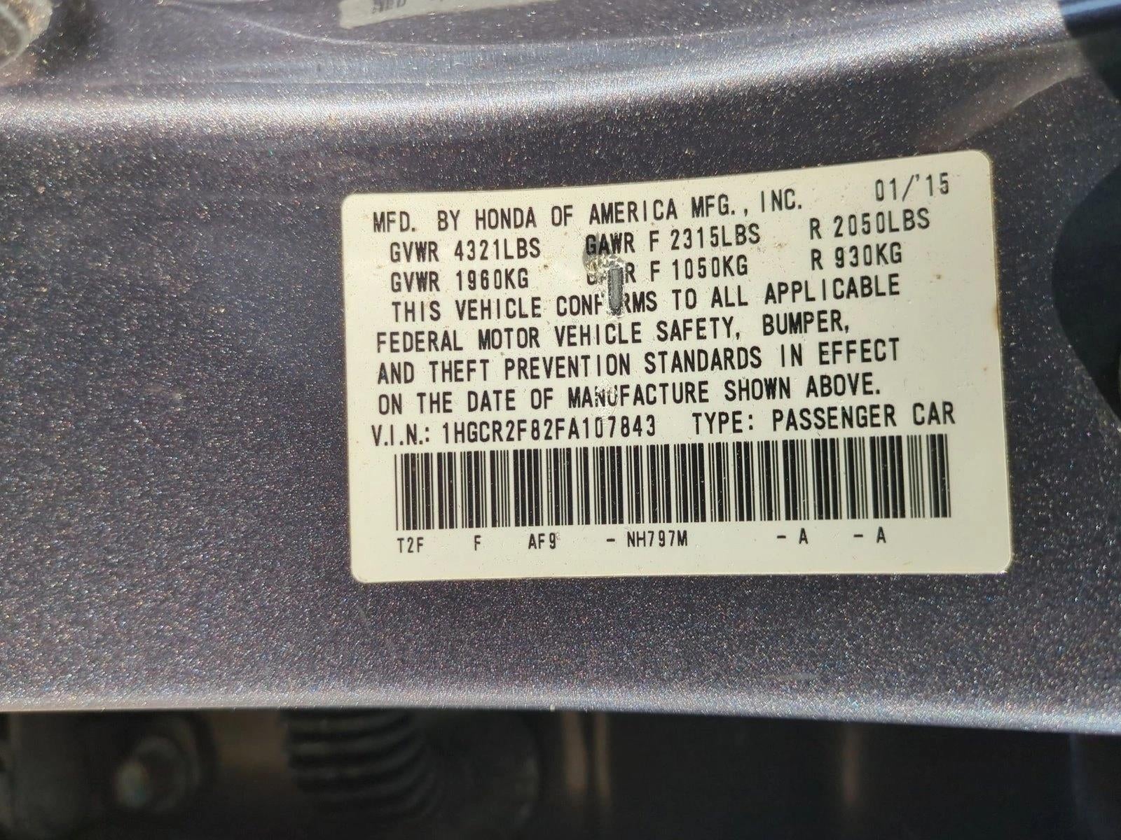 2015 Honda Accord Sedan EX-L CVT PZEV