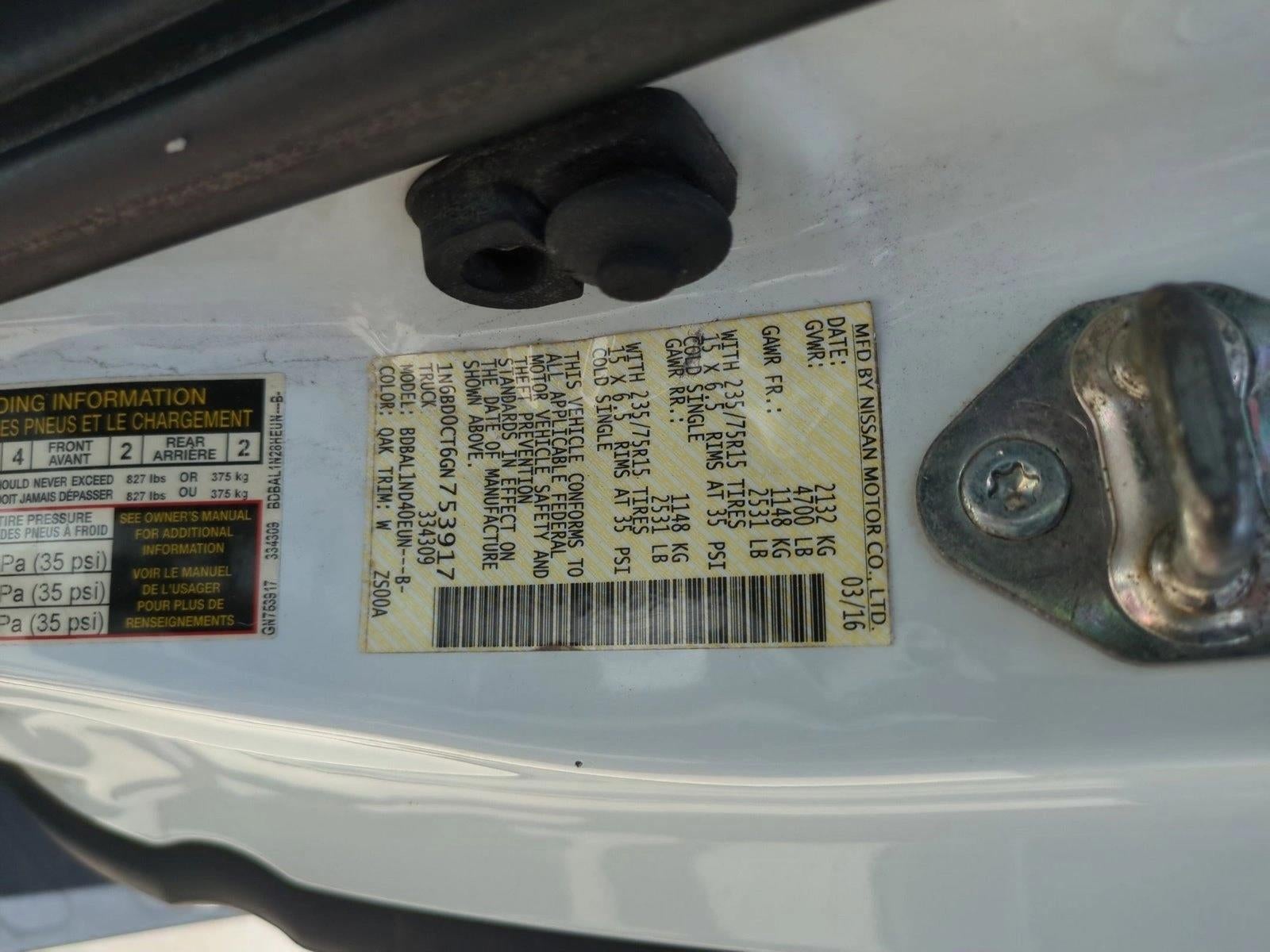 2016 Nissan Frontier 2WD King Cab I4 Auto S