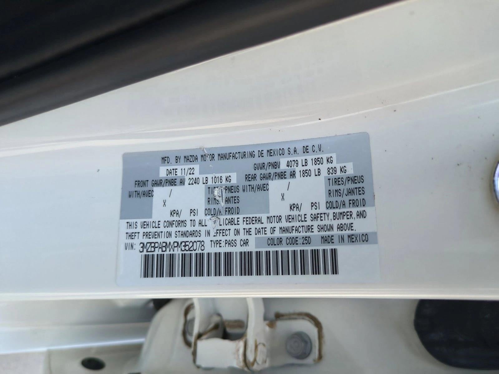 2023 Mazda Mazda3 Sedan 2.5 S Select FWD