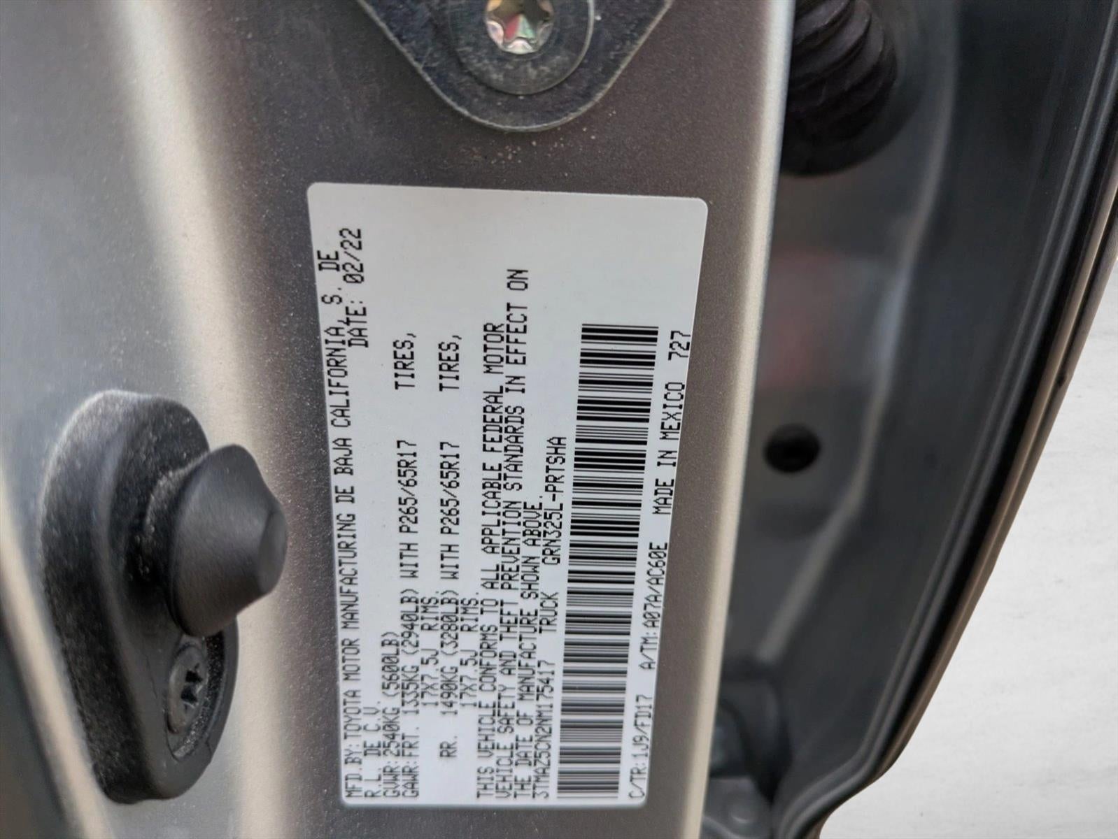 2022 Toyota Tacoma 2WD 2WD TRD Sport Double Cab 5' Bed V6 AT (Natl)