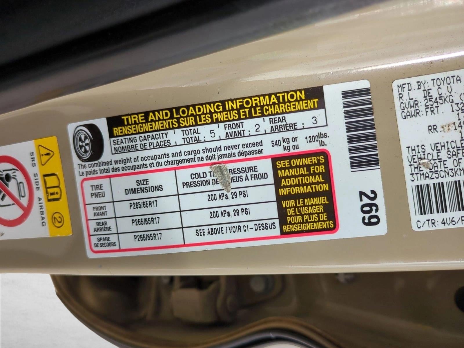 2019 Toyota Tacoma 2WD 2WD TRD Sport Double Cab 5' Bed V6 AT (Natl)