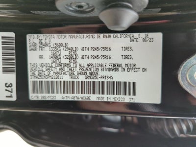 2023 Toyota Tacoma 2WD 2WD SR5 Double Cab 5' Bed V6 AT (GS)