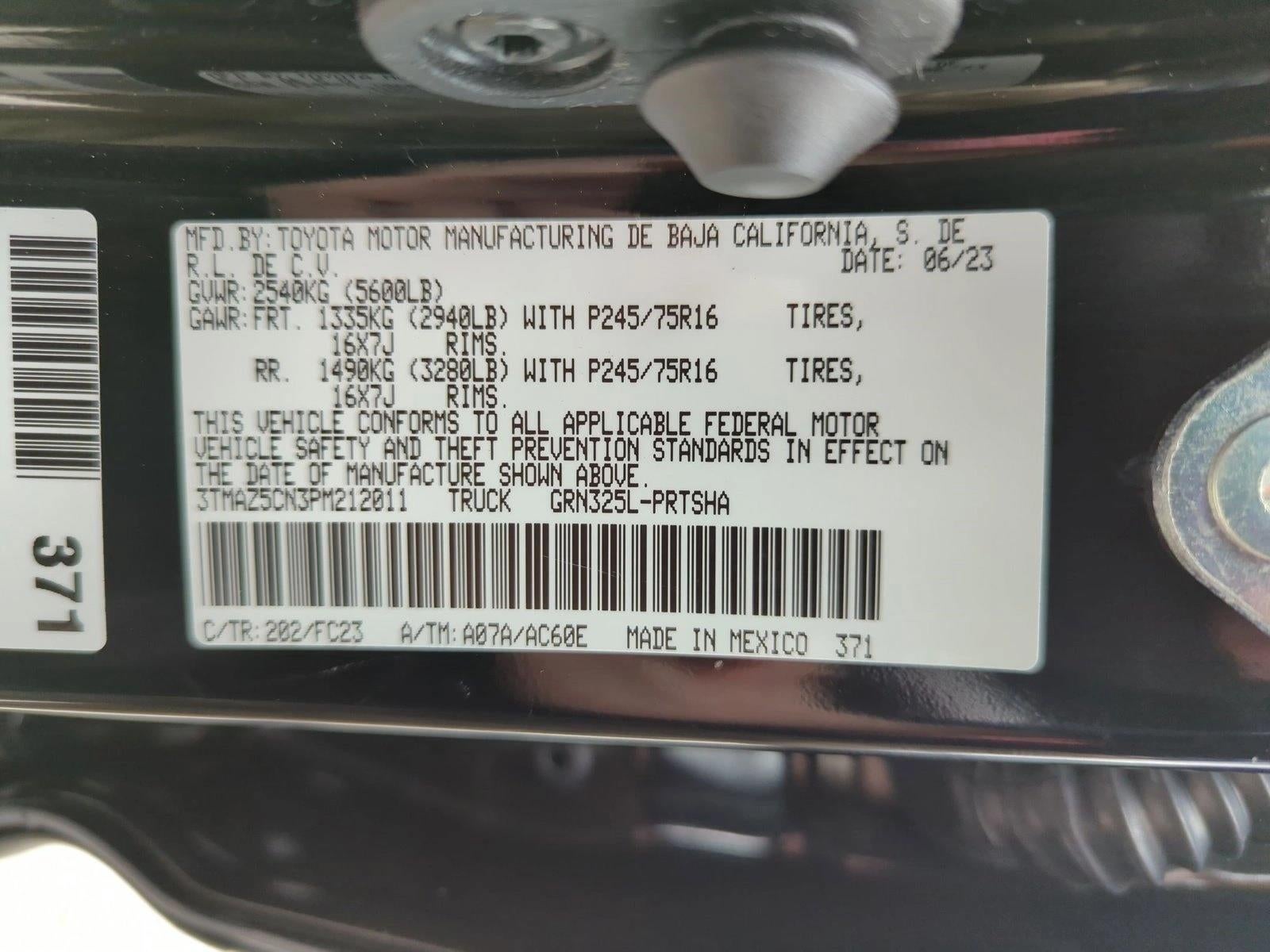 2023 Toyota Tacoma 2WD 2WD SR5 Double Cab 5' Bed V6 AT (GS)