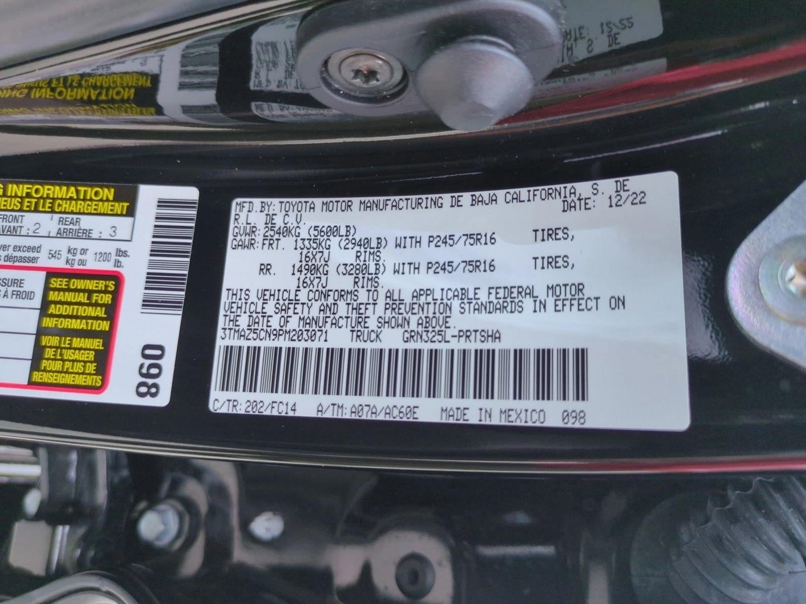 2023 Toyota Tacoma 2WD 2WD SR5 Double Cab 5' Bed V6 AT (GS)