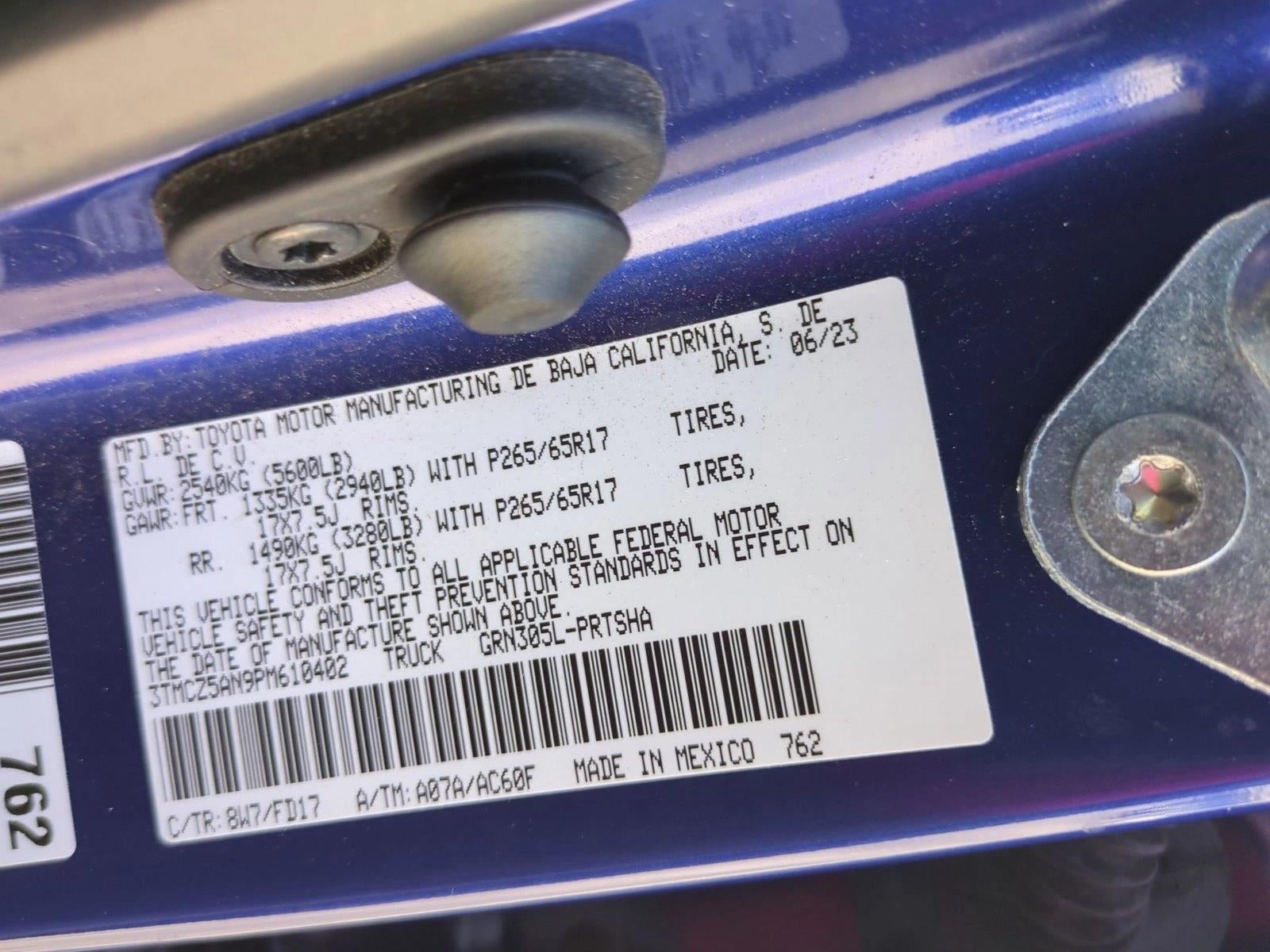 2023 Toyota Tacoma 4WD 4WD TRD Sport Double Cab 5' Bed V6 AT (Natl)