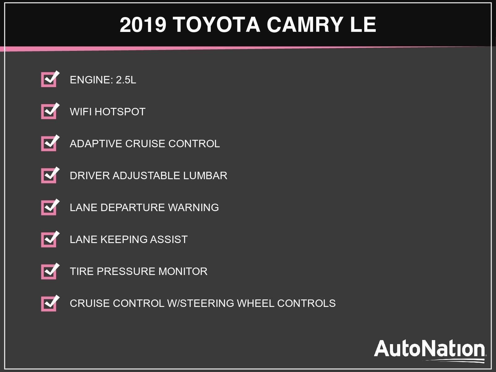 2019 Toyota Camry LE Auto (SE)