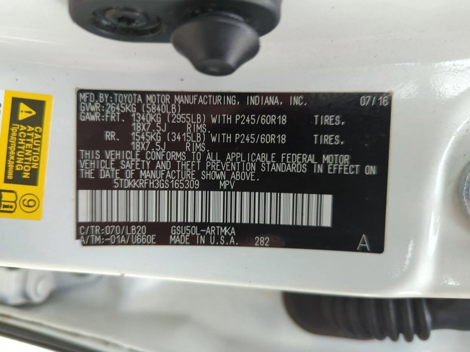 2016 Toyota Highlander FWD 4dr V6 XLE (Natl)