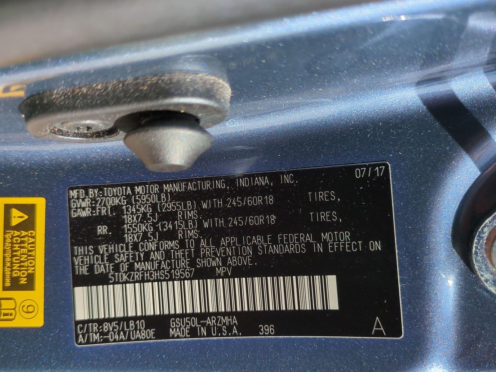 2017 Toyota Highlander XLE V6 FWD (Natl)