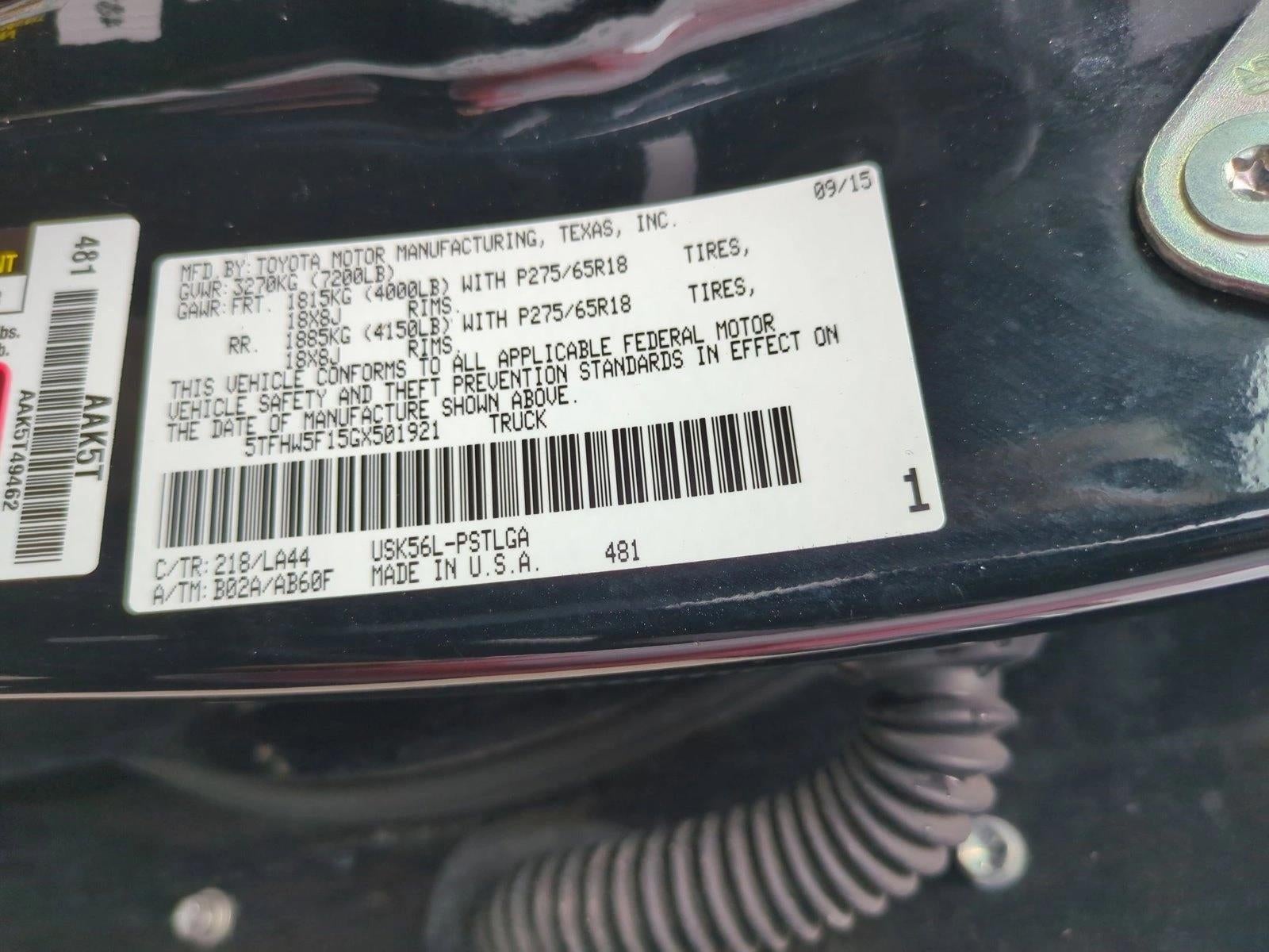 2016 Toyota Tundra 4WD Truck 4WD CrewMax Short Bed 5.7L FFV Limited (SE)