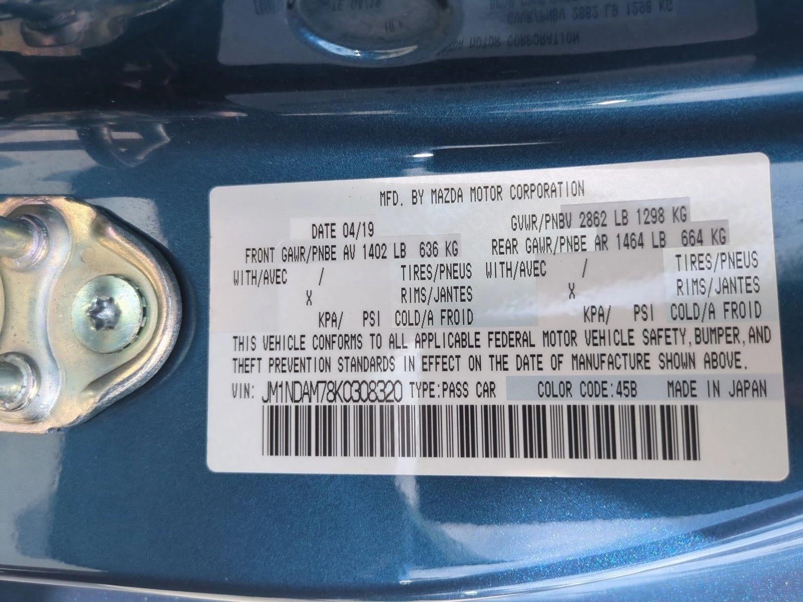 2019 Mazda Mazda MX-5 Miata RF Grand Touring Manual