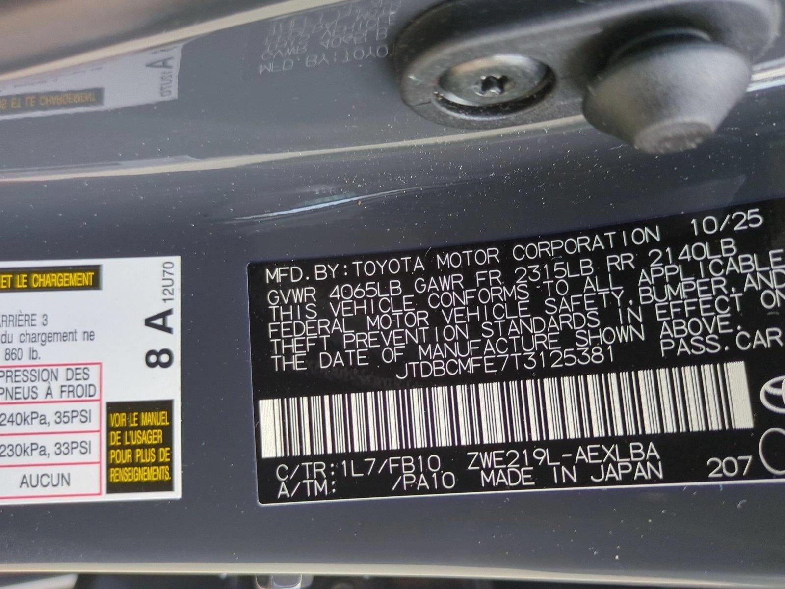 2026 Toyota Corolla Hybrid LE FWD (Natl)