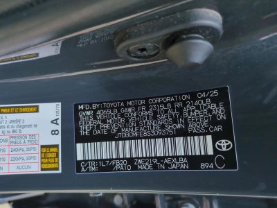 2025 Toyota Corolla Hybrid LE FWD (Natl)