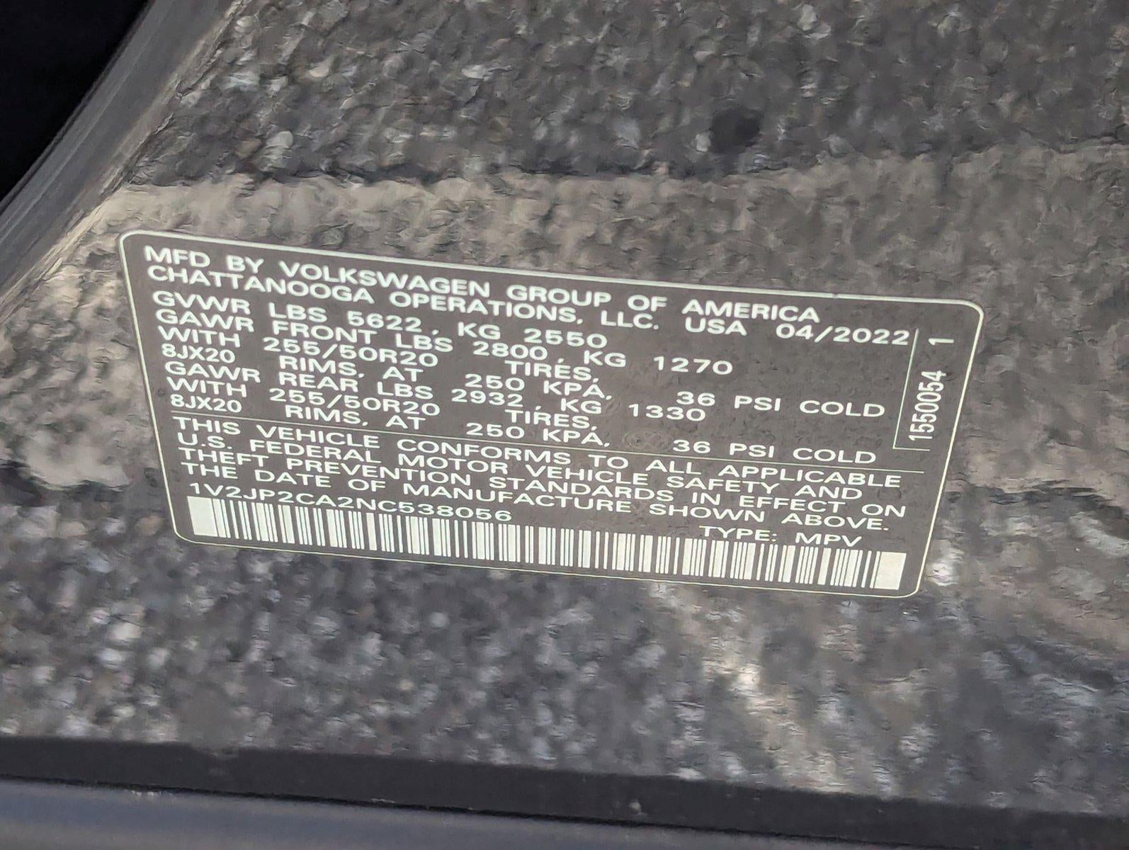 2022 Volkswagen Atlas 2.0T SE w/Technology FWD