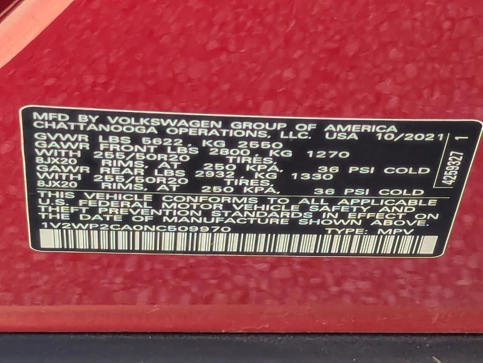 2022 Volkswagen Atlas 2.0T SE w/Technology FWD