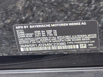 2021 BMW 330i Sedan North America