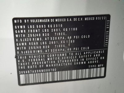 2022 Volkswagen Tiguan 2.0T SEL R-Line 4MOTION