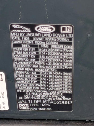 2026 Land Rover Range Rover Sport P400 Dynamic SE