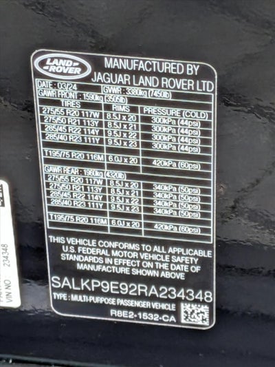 2024 Land Rover Range Rover P530 SE SWB