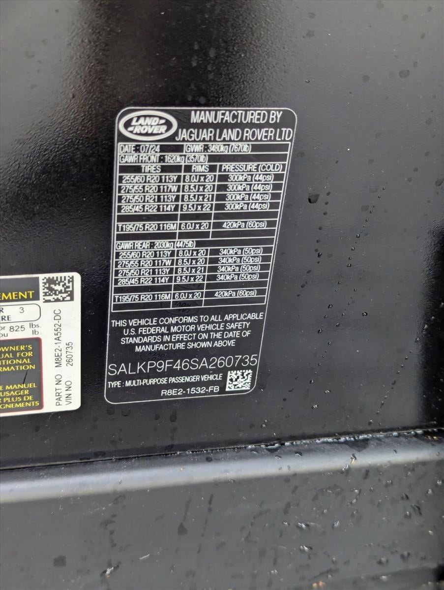 2025 Land Rover Range Rover P550e SE SWB