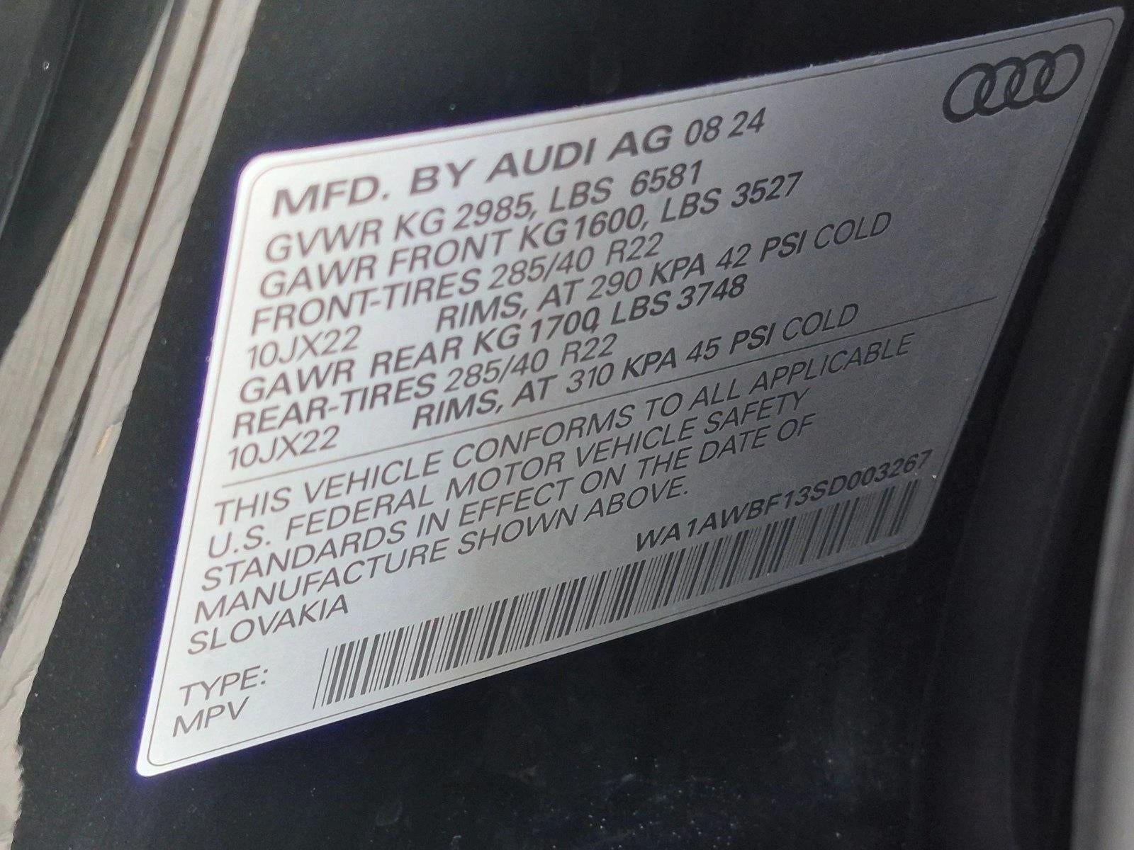 2025 Audi SQ8 Premium Plus 4.0 TFSI quattro