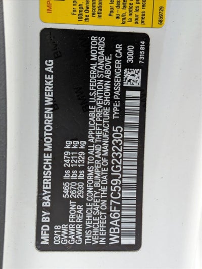 2018 BMW 650i xDrive Convertible