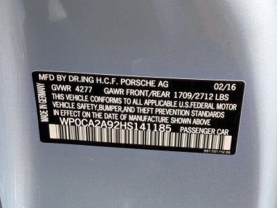 2017 Porsche 911 Carrera Cabriolet